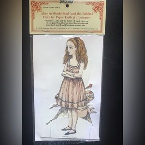 Vintage Alice in Wonderland paper doll set Shackman new in package white rabbit
